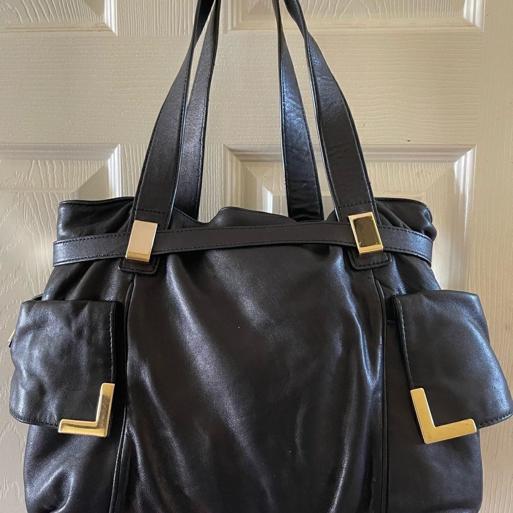 Authentic Michael Kors Beverly soft leather black drawstring satchel - Picture 9 of 12
